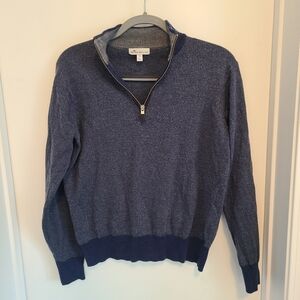 Peter Millar Men's Size Medium Sweater Blue Pinstripe100% Extrafine Merino Wool